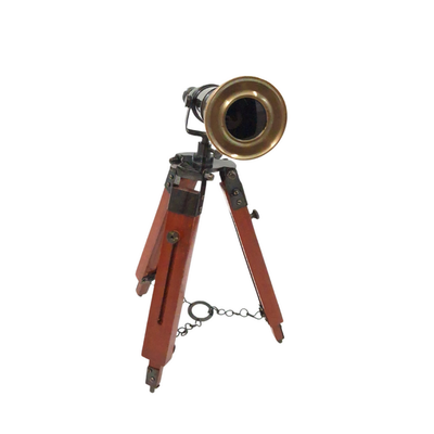 Messing-Teleskop auf Dreibein mit Gravurpersonalisierung - elegantes Deko-Element als Geschenk, Höhe verstellbar bis 30 cm