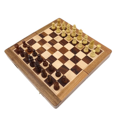 Magnetisches Holzschach 30x30 cm, klappbar G614 mit Gravur