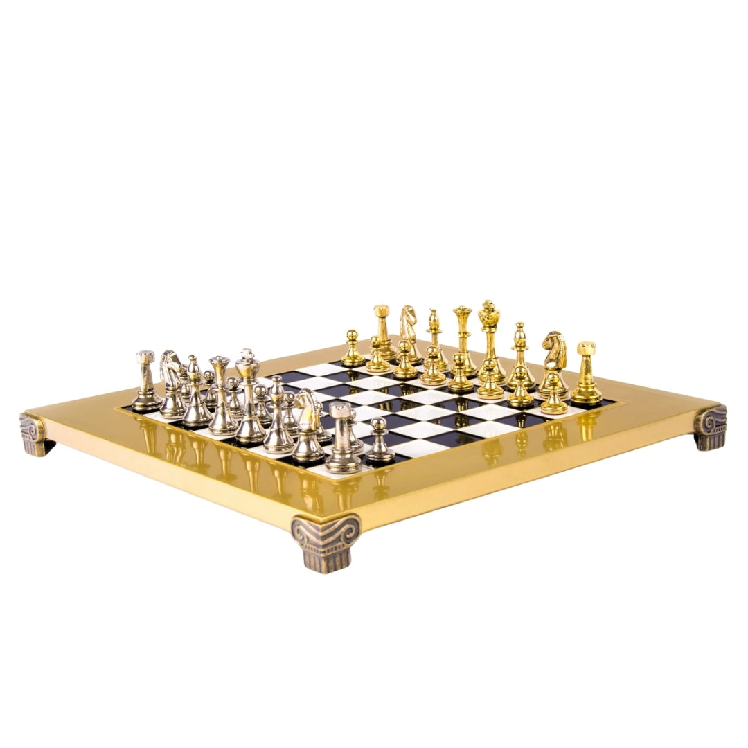 Exklusives Messing-Schachspiel Staunton S32BLA 28x28 cm mit individueller Gravurmöglichkeit  