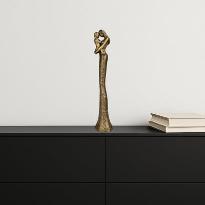 Moderne Mutter-mit-Kind-Figur in Gold mit personalisierter Gravur – Höhe 27 cm – ideales Geschenk zum Muttertag, Geburtstag oder Einweihung – Glamour-Stil mit schwarzen Elementen – Polyresin