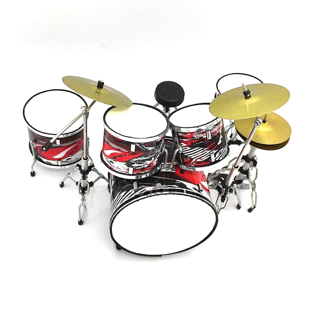 Mini-Sammlerschlagzeug MDR-0312 mit der Möglichkeit einer personalisierten Gravur, Metall-Kunststoff, Höhe 15 cm, ideales Geschenk für Musikfans