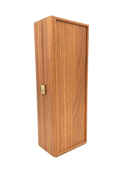 Exklusive Holzkiste für Weinflasche BWXL30 mit Gravur-Personalisierung, Nussbaumfarben, ideal als Geschenk, Maße 35x14x10 cm