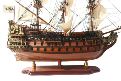 Luxuriöses Segelschiffmodell des Schiffs Soleil Royal 65cm - SOL6, Möglichkeit zur Personalisierung durch Gravur
