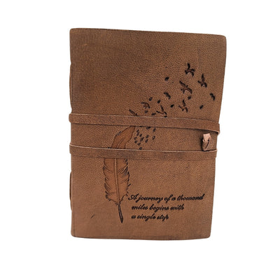 Retro Leder-Notizbuch mit Inschrift, 200 Seiten