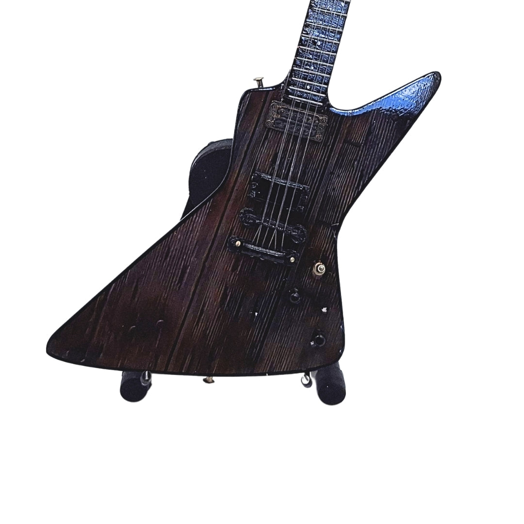 Mini-Gitarre Metallica James Hetfield MGT-8860 mit Gravur – Mahagonidekoration 27,5 cm – Geschenk für Rockfans und Sammler  
