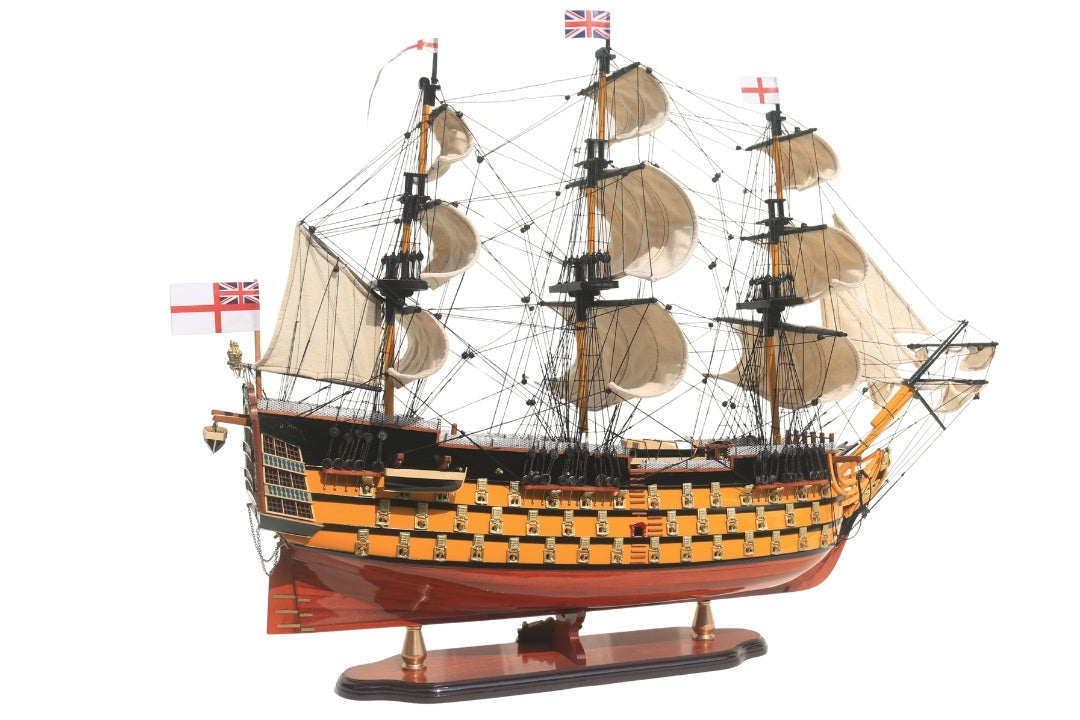 Segelschiffmodell HMS Victory 80cm, montiert, mit Möglichkeit zur Personalisierung durch Gravur - exklusive Geschenkdekoration, handgefertigt aus exotischem Holz, hohe Qualität und Liebe zum Detail
