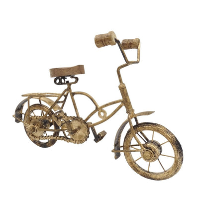 Figur eines alten Fahrrads mit Gravur – Metall-Holz-Dekoration, Maße 30 x 20 x 10 cm