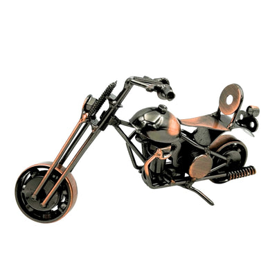 Chopper-Motorradmodell M33 mit Gravur – Metall, kupfer-anthrazitfarben, 15x6x9,5 cm