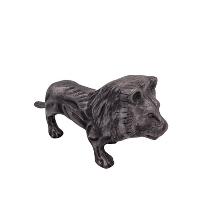 Dekorative Figur LEO aus Aluminium in Silberfarbe, personalisierte Gravur