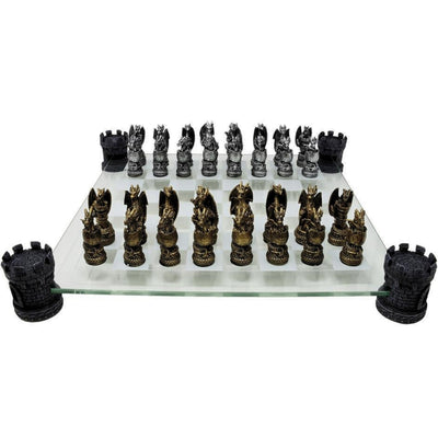 Fantasy-Drachen-Schach mit personalisierbarer Gravur