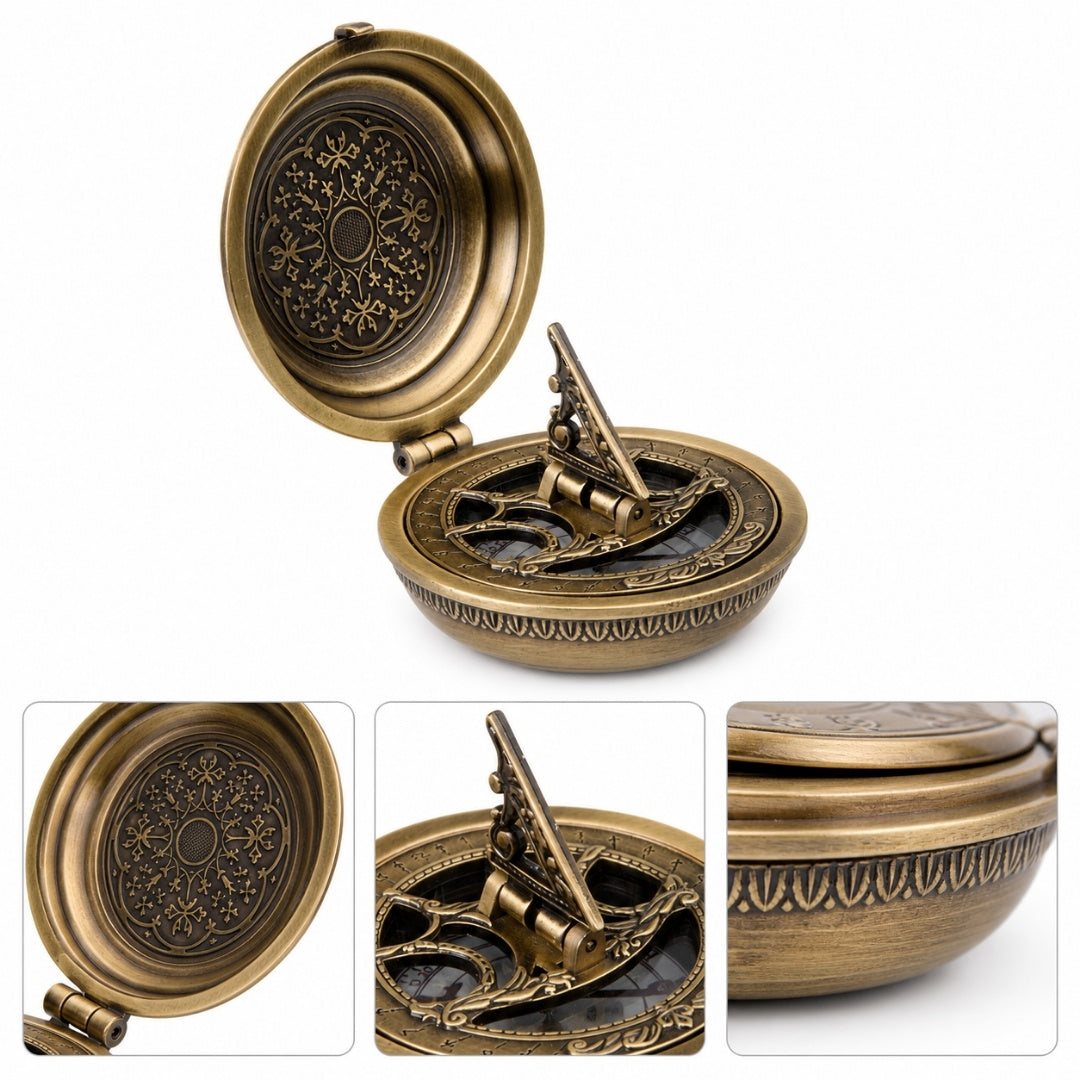 Messing-Kompass Urania Propitia mit Sonnenuhr