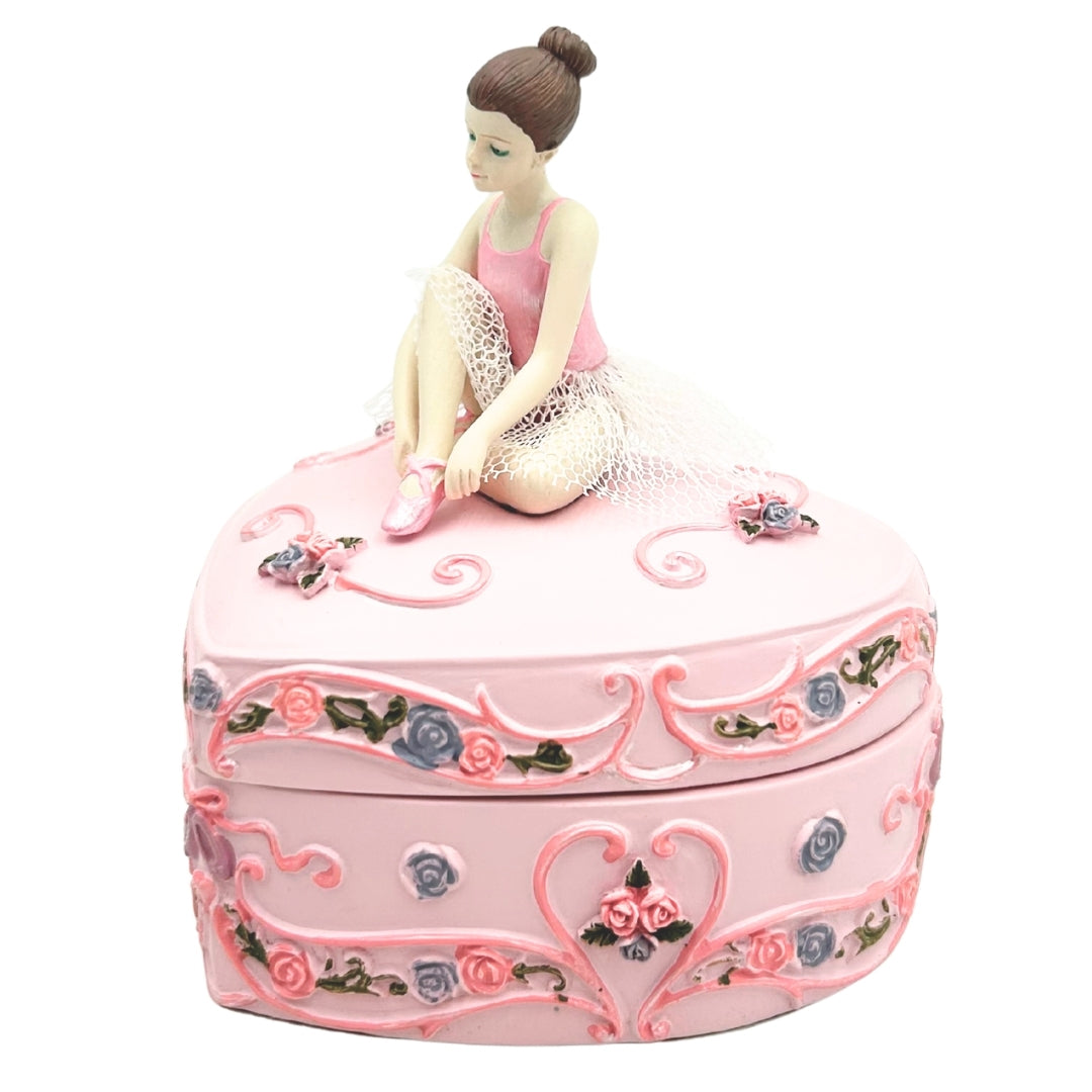 Spieluhr Ballerina Herz Schwanensee mit Personalisierung und Gravur, Rosa, 12,5 cm, Perfektes Geschenk zum Geburtstag oder Jubiläum