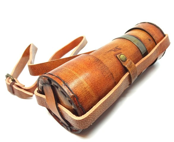 Retro-Messingfernrohr mit Lederband NC1596 mit personalisierbarer Gravur