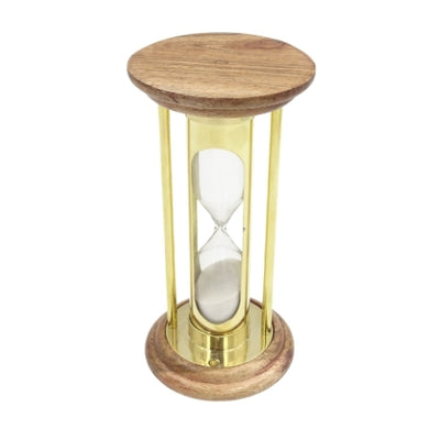 Messing-Holz-Sanduhr 5 Min mit Gravurmöglichkeit
