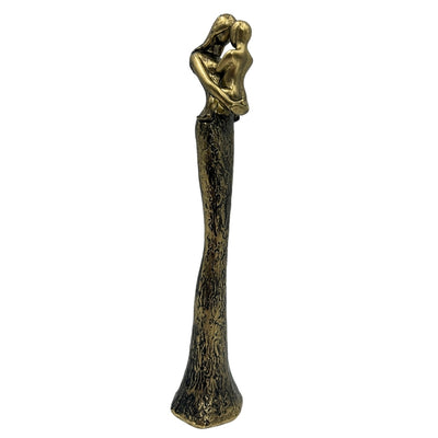 Moderne Mutter-mit-Kind-Figur in Gold mit personalisierter Gravur – Höhe 27 cm – ideales Geschenk zum Muttertag, Geburtstag oder Einweihung – Glamour-Stil mit schwarzen Elementen – Polyresin