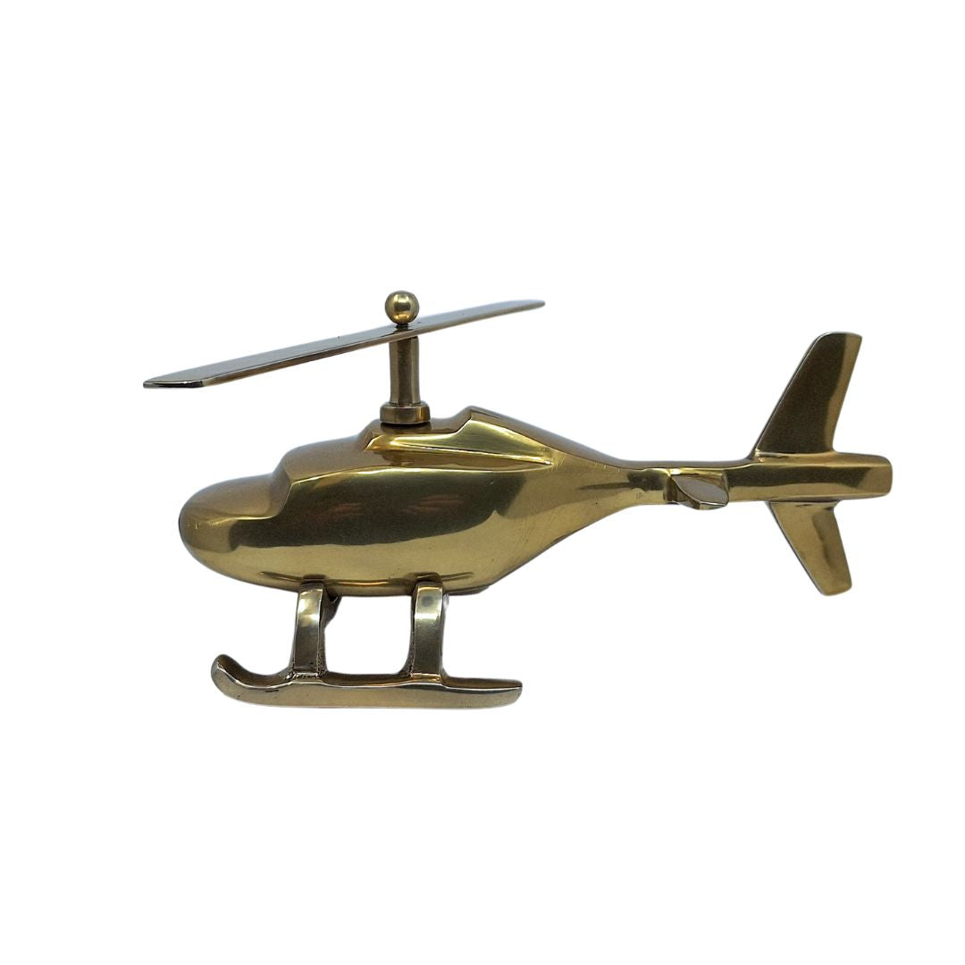 Metallmodell Hubschrauber mit personalisierbarer Gravur – goldfarben, 32 cm