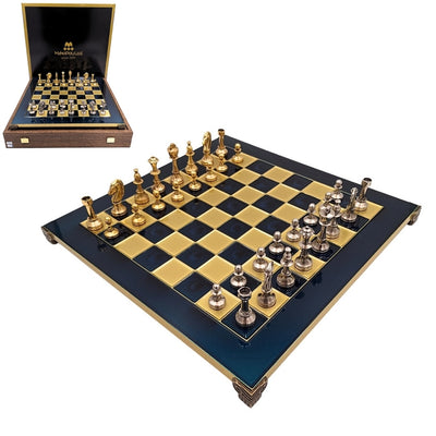 Exklusive große klassische Metall-Schachfiguren Stauton S34 mit Gravur