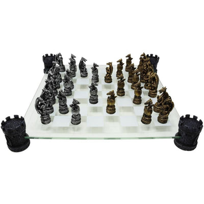 Fantasy-Drachen-Schach mit personalisierbarer Gravur