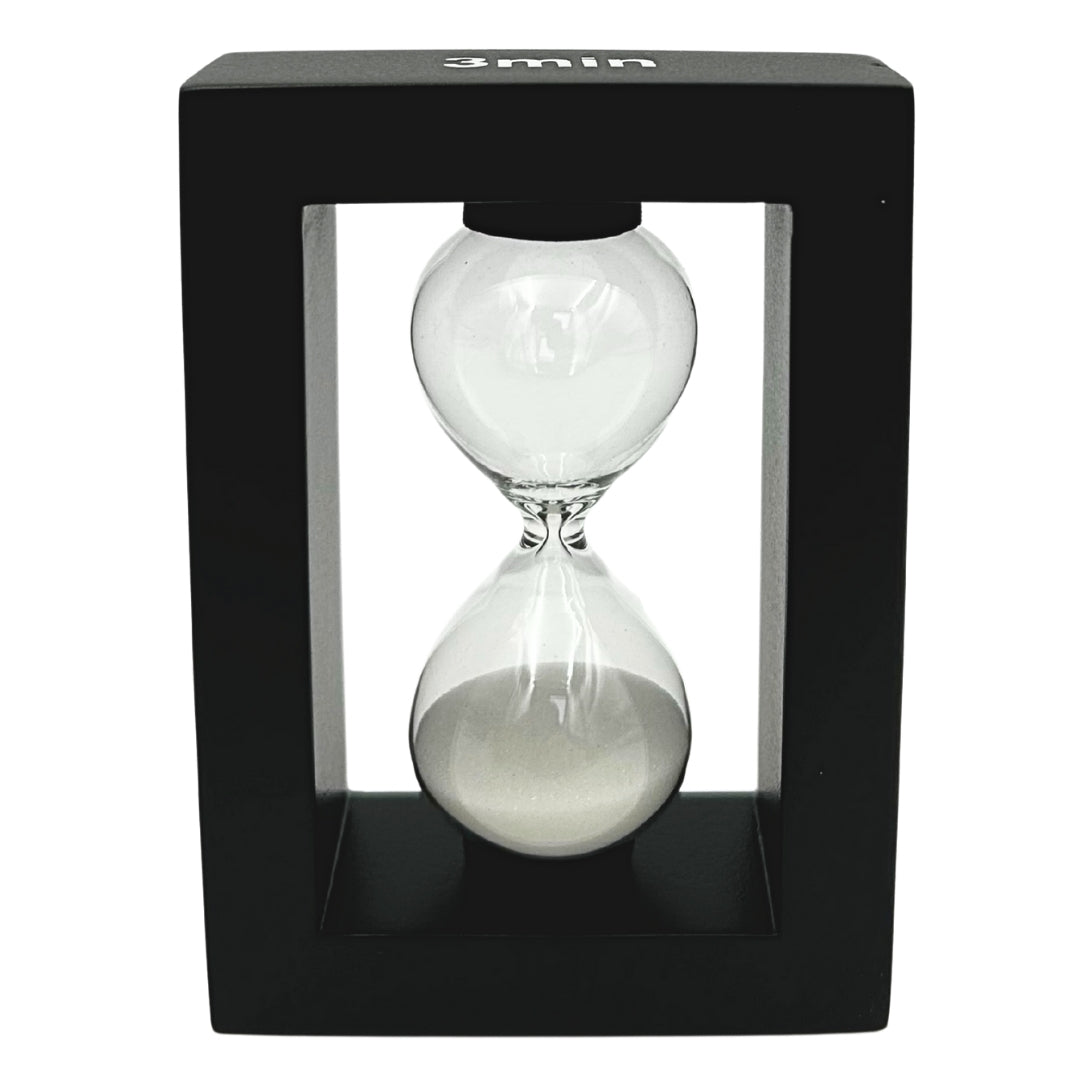 Dekoratives Schreibtisch-Set mit 3-Minuten-Sanduhr und Stifthalter mit Gravur  