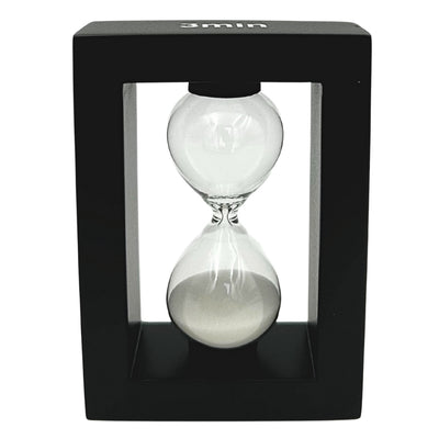 Dekoratives Schreibtisch-Set mit 3-Minuten-Sanduhr und Stifthalter mit Gravur  