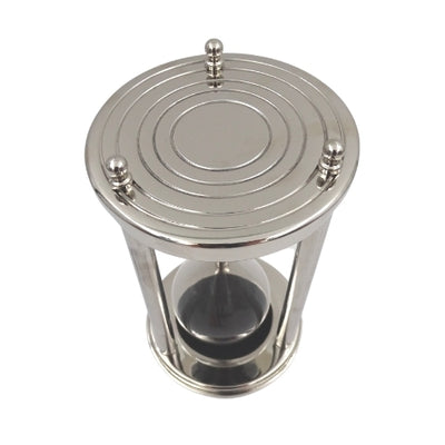 Aluminium-Sanduhr 15 Min mit personalisierbarer Gravur, schwarz, 10,15x10,15x20,25 cm