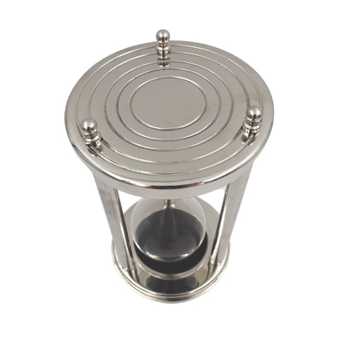 Aluminium-Sanduhr 15 Min mit personalisierbarer Gravur, schwarz, 10,15x10,15x20,25 cm
