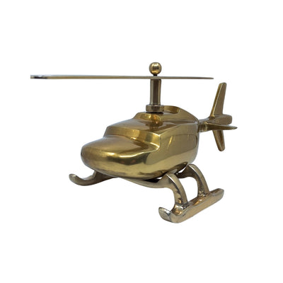 Metallmodell Hubschrauber mit personalisierbarer Gravur – goldfarben, 32 cm