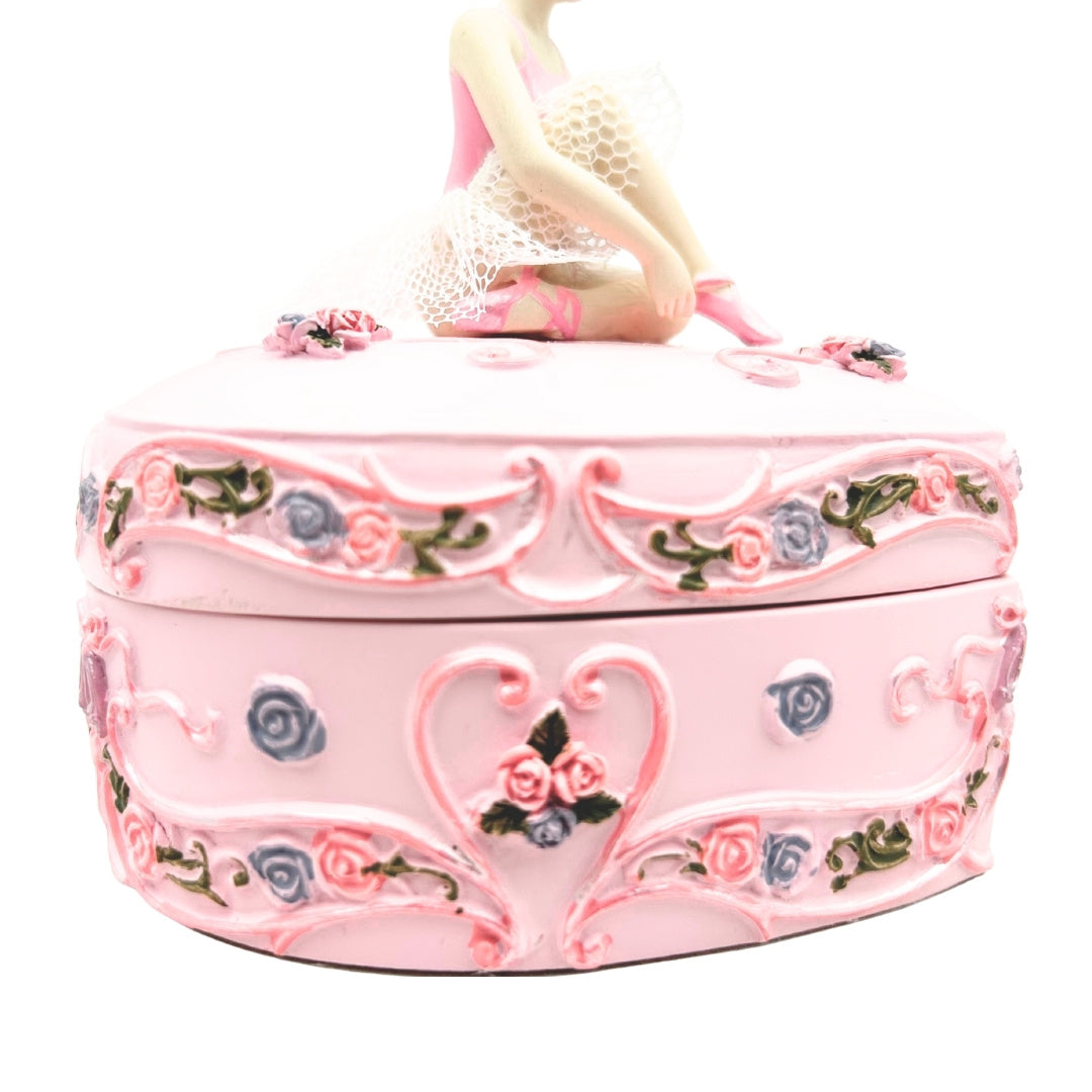 Spieluhr Ballerina Herz Schwanensee mit Personalisierung und Gravur, Rosa, 12,5 cm, Perfektes Geschenk zum Geburtstag oder Jubiläum