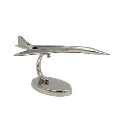 Metallmodell des Flugzeugs Concorde in Silber mit personalisierbarer Gravur