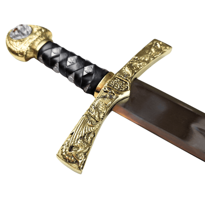 Replik des Schwerts Excalibur von König Artus mit Gravur – 98,5 cm, Stahlklinge, Messinggriff  