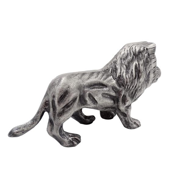 Dekorative Figur LEO aus Aluminium in Silberfarbe, personalisierte Gravur