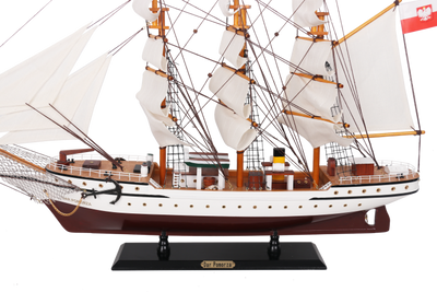 Modell des Segelschiffs Dar Pomorza 80 cm mit personalisierbarer Gravur