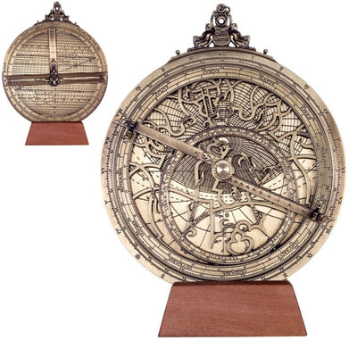 Messing-Astrolabium Rojas H34 mit personalisierbarer Gravur – Durchmesser 20 cm, elegantes Geschenk für jeden Anlass, handgefertigtes Navigations- und astronomisches Gerät im Renaissance-Stil