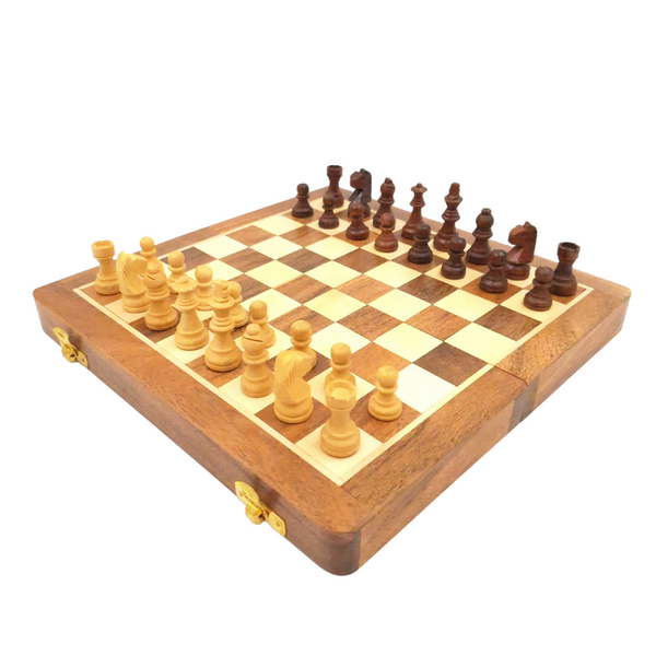Magnetisches Holzschach 25x25 cm mit Gravurpersonalisierung
