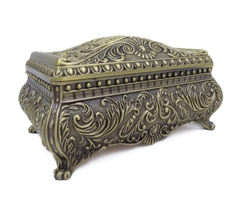 Elegante dekorative Metallschatulle mit Gravur