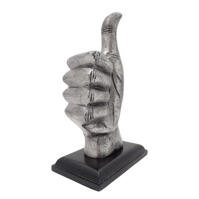 Dekorative Daumen-hoch-Figur „OK“ aus Aluminium, 20 cm, mit personalisierbarer Gravur
