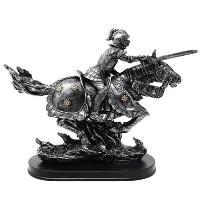 Figur Ritter zu Pferd 31 cm – handbemaltes Polyresin mit personalisierbarer Gravur