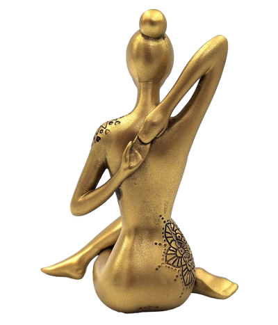 Goldene dekorative Yoga-Figur mit der Möglichkeit einer personalisierten Gravur