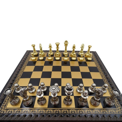 Exklusive Messing-Schachfiguren Italfama 28x28 cm mit personalisierter Gravur