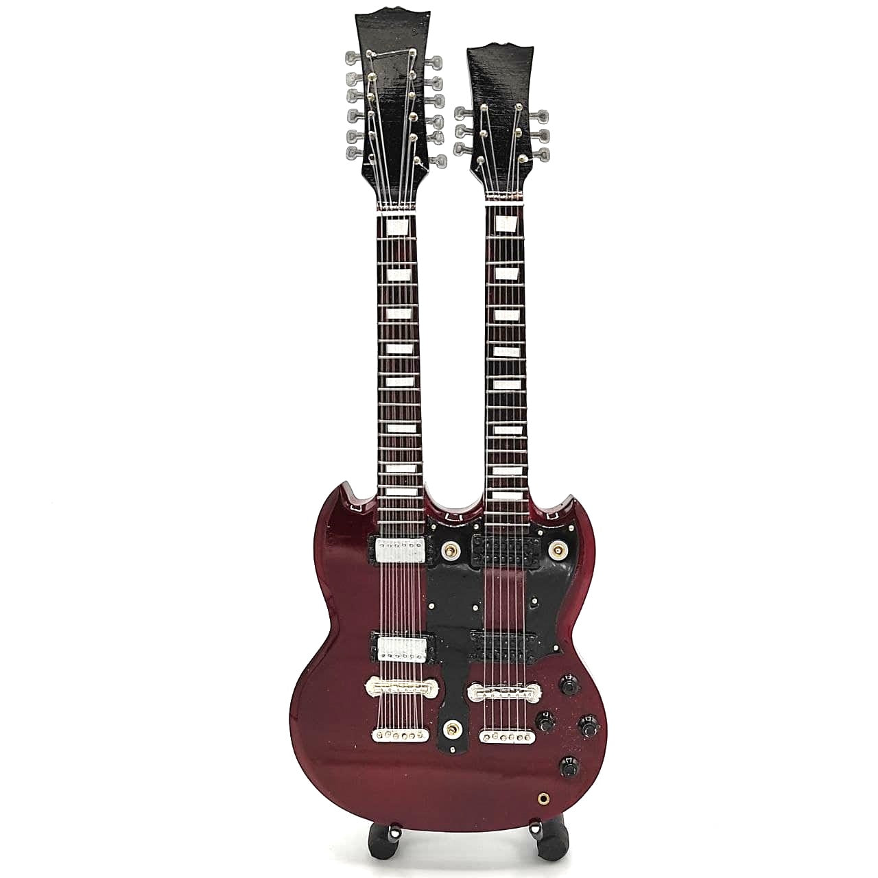 Mini-Gitarre im Stil von Led Zeppelin - Jimmy Page - Double Neck MGT-2059