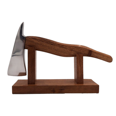Feuerwehrbeil mit Gravur - Geschenk aus Metall und Holz für Feuerwehrleute, Höhe 17,5 cm, silber-braun, personalisiertes Präsent für jeden Anlass