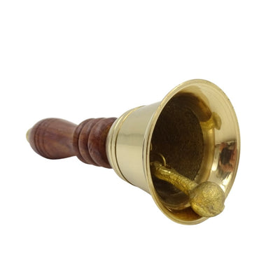 Retro-Handglocke aus Messing mit Holzgriff