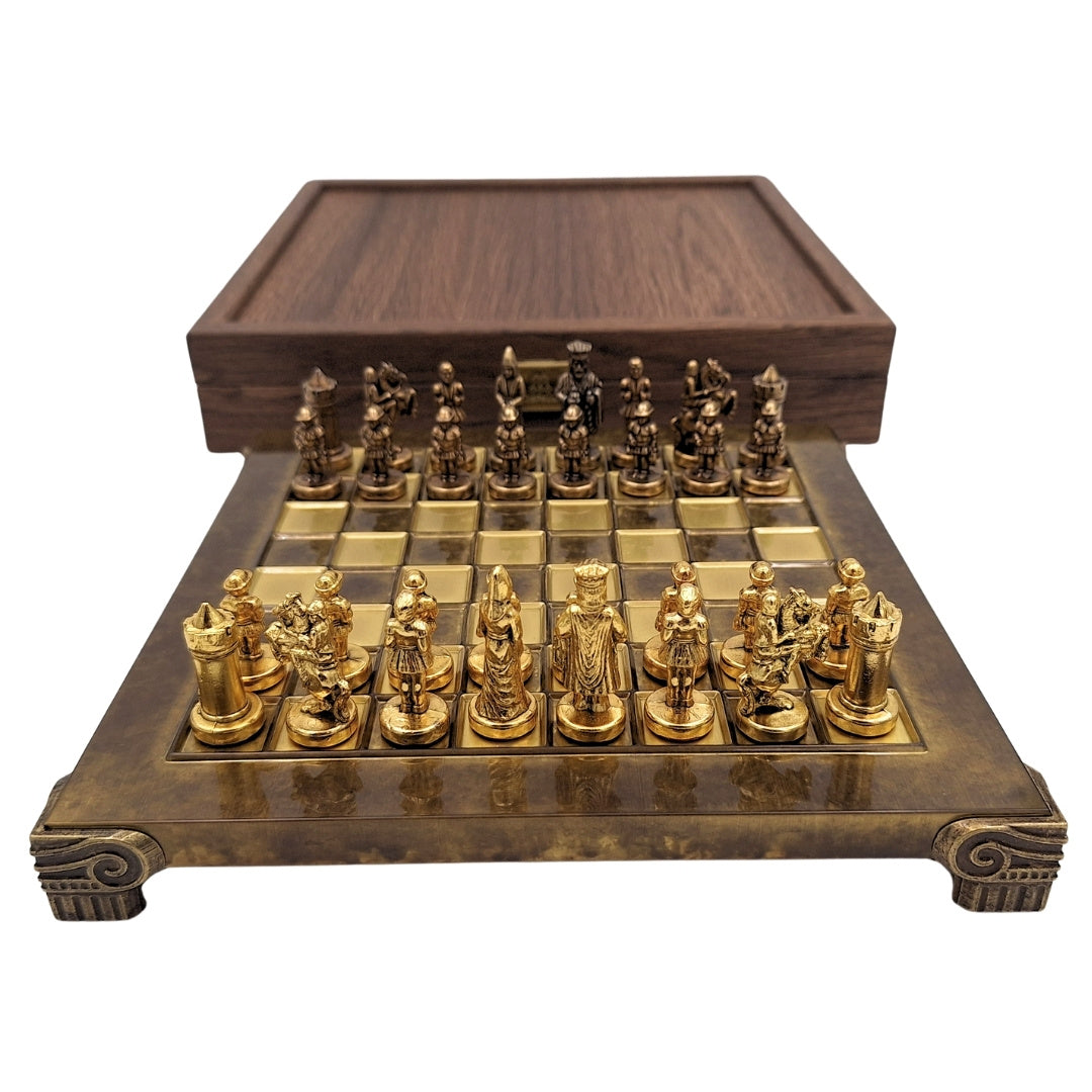 Exklusive Metall-Schachfiguren Byzantium 20x20 cm mit personalisierter Gravur