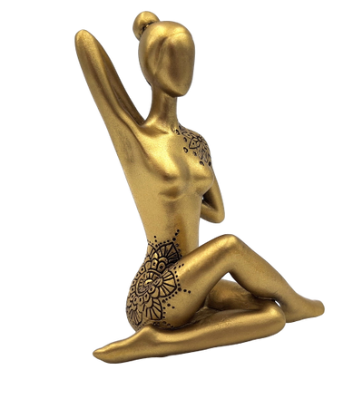 Goldene dekorative Yoga-Figur mit der Möglichkeit einer personalisierten Gravur