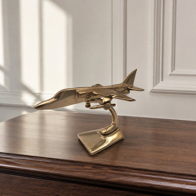 Metallmodell des Jagdflugzeugs Jaguar in Gold mit Gravurmöglichkeit