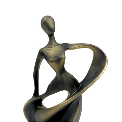 Tänzerinnenfigur in antikem Gold, 24 cm, mit personalisierbarer Gravur  