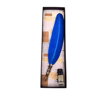Kalligrafie-Set mit blauem Federhalter und personalisierbarer Gravur  