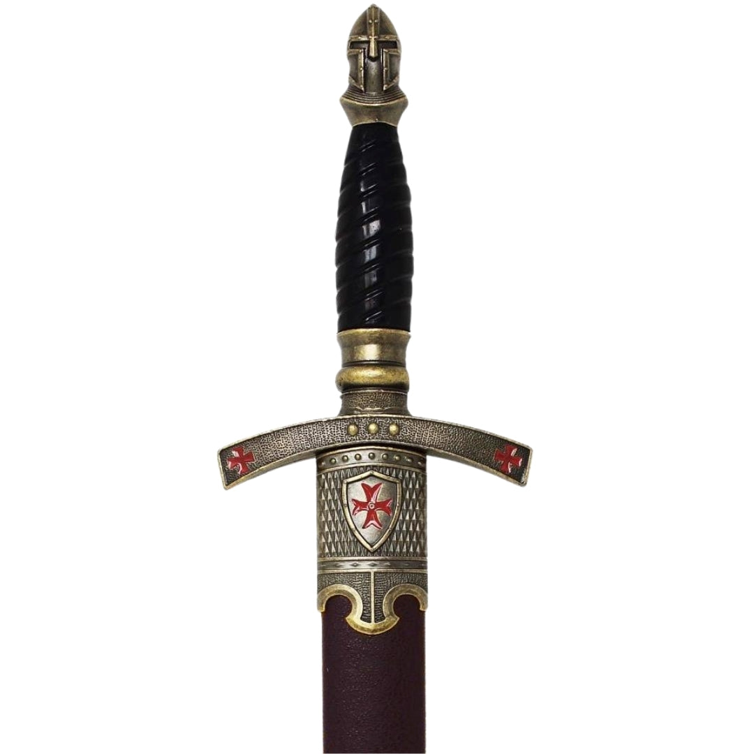 Templer-Dolch in dekorativer Scheide mit Gravur – Replik aus Edelstahl, 40 cm  