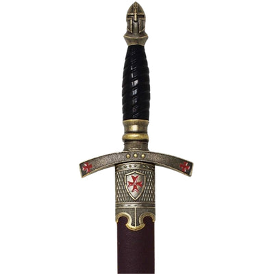 Templer-Dolch in dekorativer Scheide mit Gravur – Replik aus Edelstahl, 40 cm  