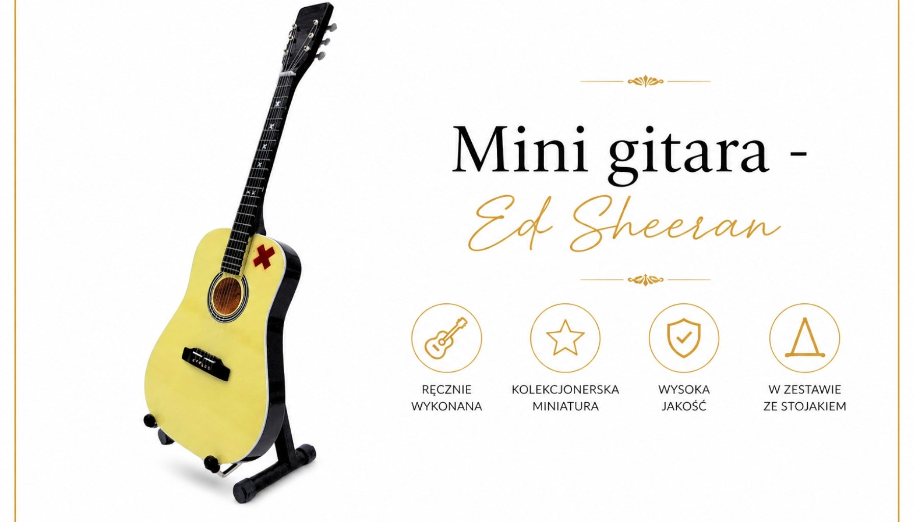 Mini-Gitarre Ed Sheeran 27,5 cm aus Mahagoni mit der Möglichkeit der Personalisierung durch Gravur